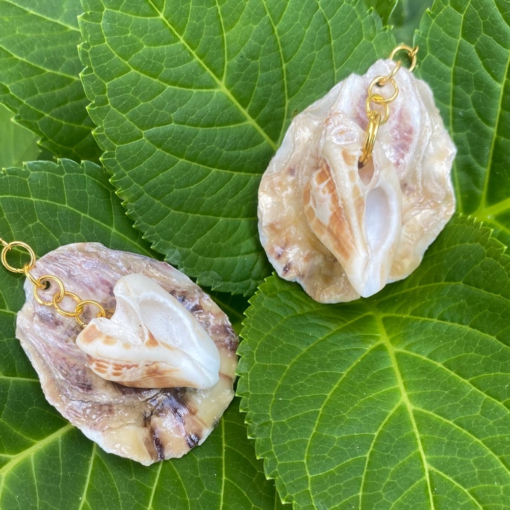 Handmade Shell Earrings - Picture 6 of 7